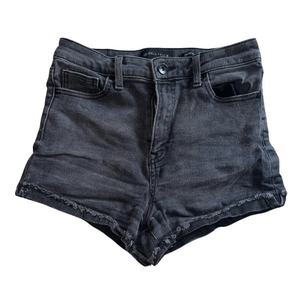 Black Kendall & Kylie Folded Hem High Rise Denim Shorts Size 7/28